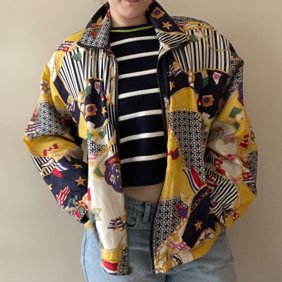 Vintage Nautical Silk Windbreaker Jacket - Picture 2 of 5